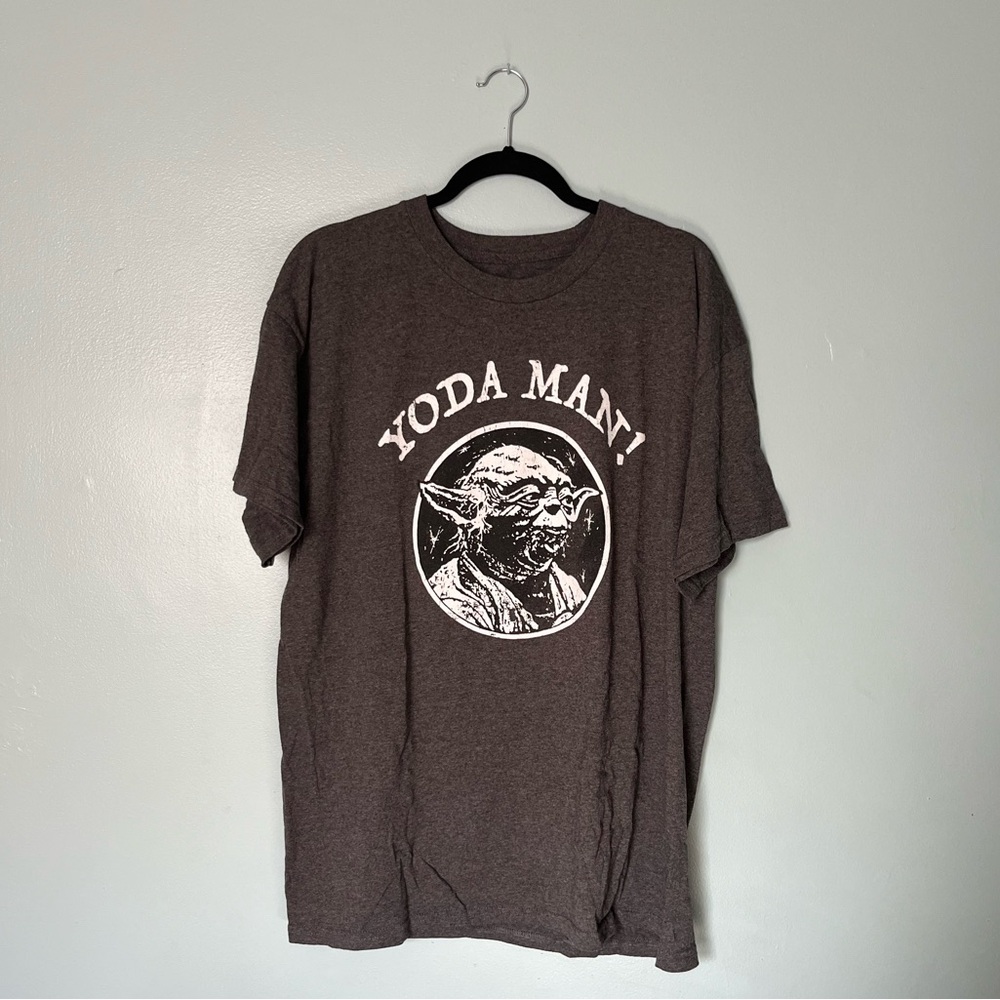 Star Wars Licensed T-Shirt Yoda Man! Funny Saying Shirt Men’s XL Grey/Gray